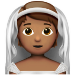 person with veil: medium skin tone emoji
