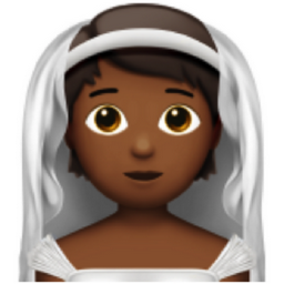 person with veil: medium-dark skin tone emoji