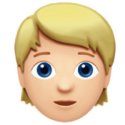 person: light skin tone, blond hair emoji