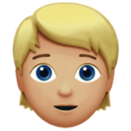 person: medium-light skin tone, blond hair emoji
