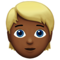person: medium-dark skin tone, blond hair emoji