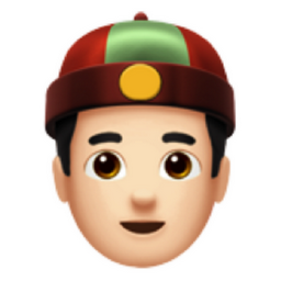 person with skullcap: light skin tone emoji