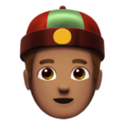 person with skullcap: medium skin tone emoji