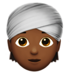 person wearing turban: medium-dark skin tone emoji