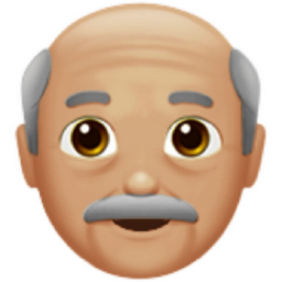 old man: medium-light skin tone emoji