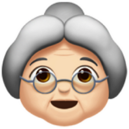 old woman: light skin tone emoji