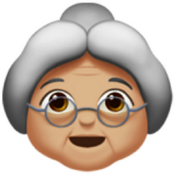 old woman: medium-light skin tone emoji