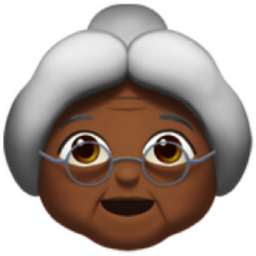old woman: medium-dark skin tone emoji