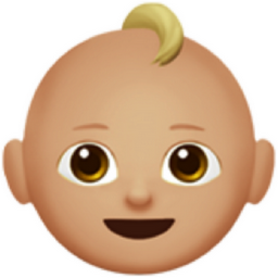 baby: medium-light skin tone emoji
