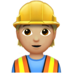 construction worker: medium-light skin tone emoji