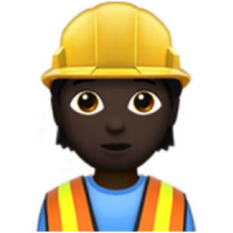 construction worker: dark skin tone emoji