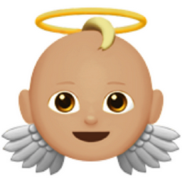 baby angel: medium-light skin tone emoji