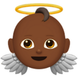 baby angel: medium-dark skin tone emoji