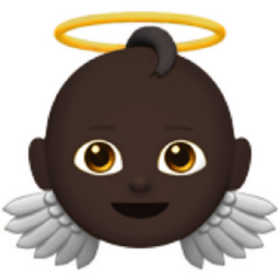 baby angel: dark skin tone emoji