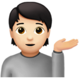 person tipping hand: light skin tone emoji