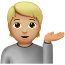 person tipping hand: medium-light skin tone emoji