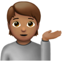 person tipping hand: medium skin tone emoji