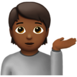 person tipping hand: medium-dark skin tone emoji