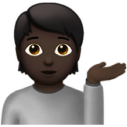 person tipping hand: dark skin tone emoji