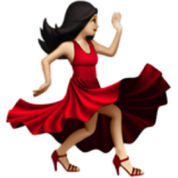 woman dancing: light skin tone emoji