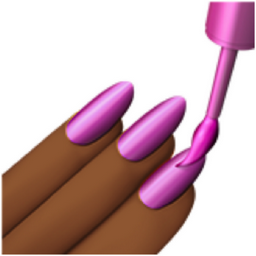 nail polish: medium-dark skin tone emoji