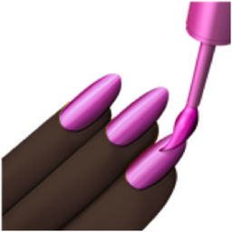 nail polish: dark skin tone emoji