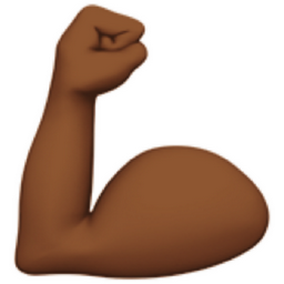 flexed biceps: medium-dark skin tone emoji