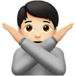 person gesturing NO: light skin tone emoji