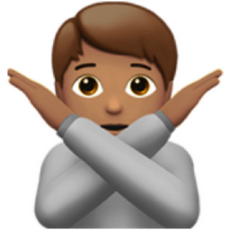 person gesturing NO: medium skin tone emoji