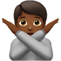 person gesturing NO: medium-dark skin tone emoji