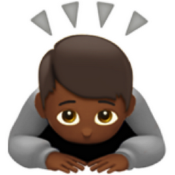 person bowing: medium-dark skin tone emoji