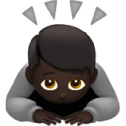 person bowing: dark skin tone emoji