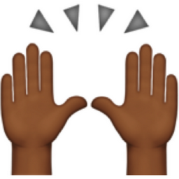 raising hands: medium-dark skin tone emoji
