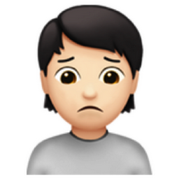 person frowning: light skin tone emoji