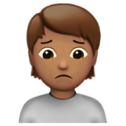 person frowning: medium skin tone emoji