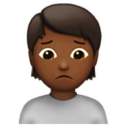 person frowning: medium-dark skin tone emoji