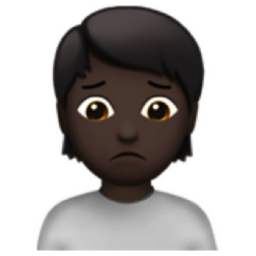 person frowning: dark skin tone emoji