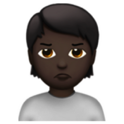 person pouting: dark skin tone emoji