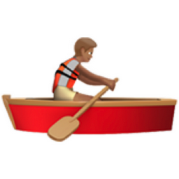 person rowing boat: medium skin tone emoji