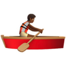 person rowing boat: medium-dark skin tone emoji