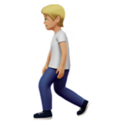 person walking: medium-light skin tone emoji