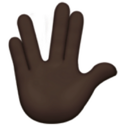 vulcan salute: dark skin tone emoji