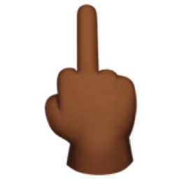 middle finger: medium-dark skin tone emoji