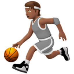 person bouncing ball: medium skin tone emoji