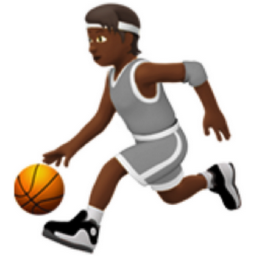 person bouncing ball: medium-dark skin tone emoji