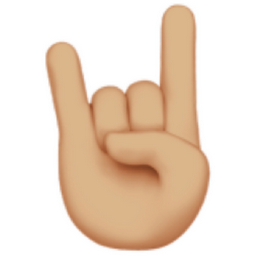 sign of the horns: medium-light skin tone emoji