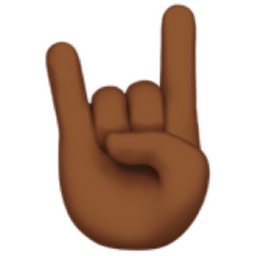 sign of the horns: medium-dark skin tone emoji