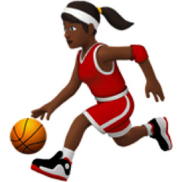 woman bouncing ball: medium-dark skin tone emoji