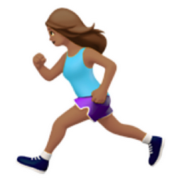 woman running: medium skin tone emoji
