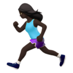 woman running: dark skin tone emoji